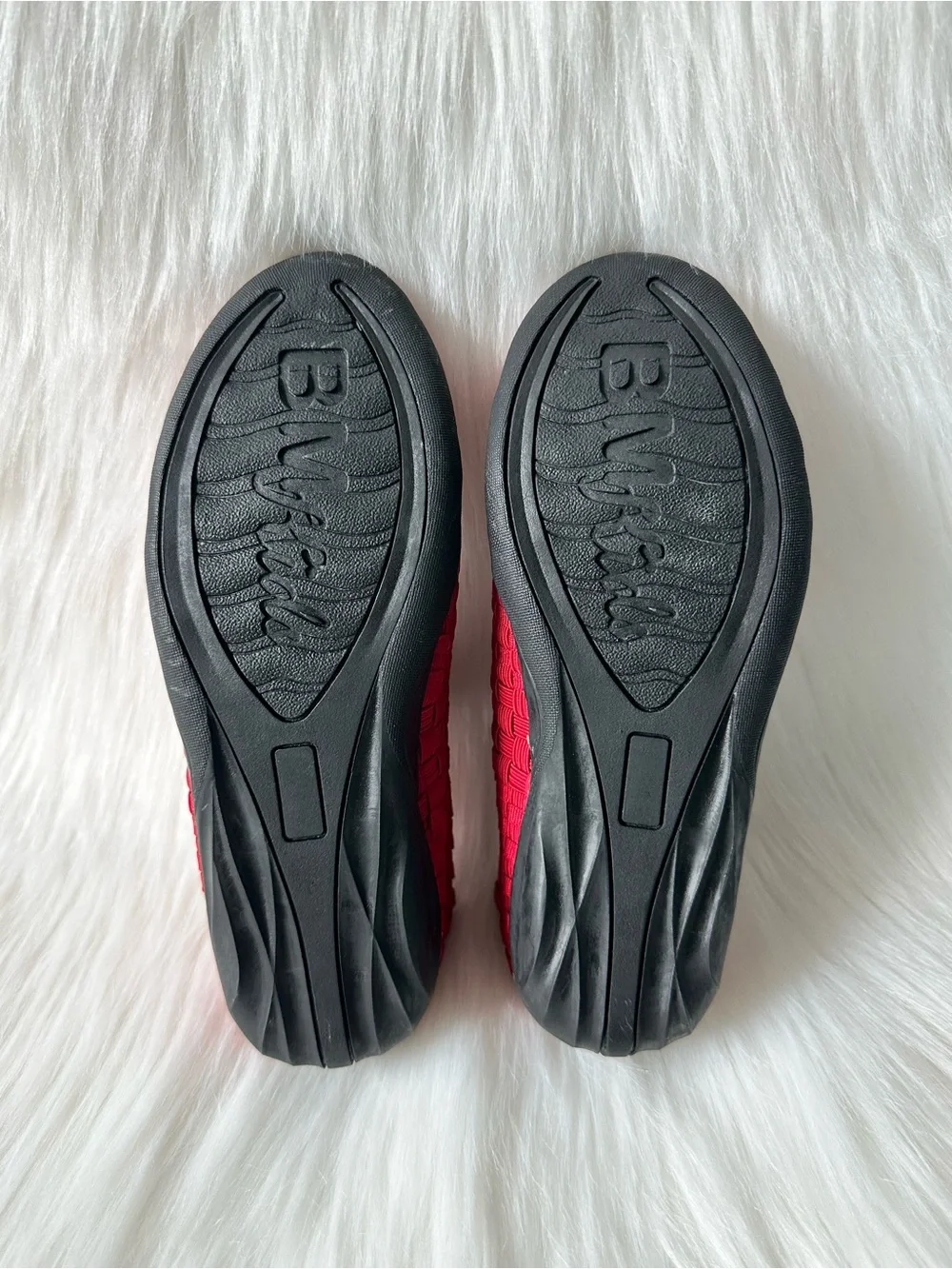 NWOT bernie mev. Red Woven Slip-On Flats